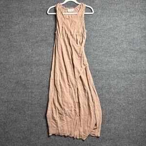 ALTUZARRA Midi Dress Women's Size US 8 EU 40 Nude‎ Pink Fringe Layered Lagenlook